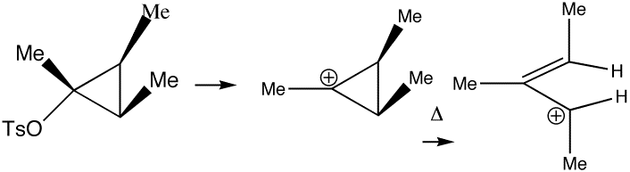 Pericylically assisted solvolysis. Click above to see model.