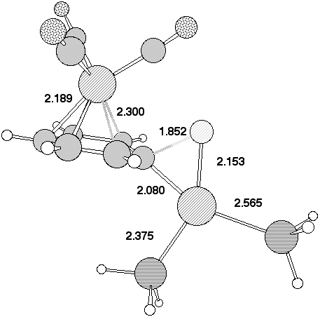 Stationary point 2 with chromium tricarbonyl fluorobenzene 