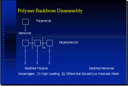 Polymer backbone disassembly.