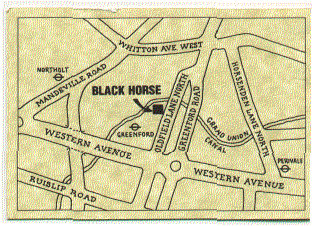 Map of  Black Horse pub area